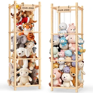 Stuffed Animal Storage & Organizer, Wooden Cute Zoo Toy Holder for Toddler Rooms, Playrooms & Bedrooms(2pcs) Stuffed Animal Storage & Organizer, Wooden Cute Zoo Toy Holder for Toddler Rooms, Playrooms & Bedrooms(2pcs)