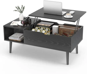 Coffee Table, Wood Lift Top Coffee Table for Living Room Home | Wood,Lift Top, Hidden Compartment, Storage Shelf, Center Table, Home, Living Room, Office, Black Coffee Table, Wood Lift Top Coffee Table for Living Room Home | Wood,Lift Top, Hidden Compartment, Storage Shelf, Center Table, Home, Living Room, Office, Black