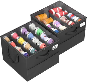 Large Reinforced 2 Pack Shoe Organizer for Closet with Adjustable Dividers | Customizable Compartments for Sneakers, Boots, Heels, Sandals, Clothes, Towels, Versatile Cube Storage Organizer, Black Large Reinforced 2 Pack Shoe Organizer for Closet with Adjustable Dividers | Customizable Compartments for Sneakers, Boots, Heels, Sandals, Clothes, Towels, Versatile Cube Storage Organizer, Black