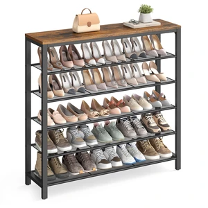 6-Tier Shoe Rack, 24-30 Pairs, Metal Mesh | Shoe Organizer for Closet Entryway, 5 Mesh Shelves, Rustic Brown and Black, 11.8 x 39.4 x 43.3 Inches, ULBS016B01 6-Tier Shoe Rack, 24-30 Pairs, Metal Mesh | Shoe Organizer for Closet Entryway, 5 Mesh Shelves, Rustic Brown and Black, 11.8 x 39.4 x 43.3 Inches, ULBS016B01