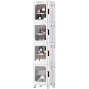 4-Tier Narrow Storage Cabinet with Wheels, White | Bathroom Organizers and Storage, Adjustable Shelves, Anti-Tip, Slim, for Bathroom Kitchen Laundry and Small Spaces 4-Tier Narrow Storage Cabinet with Wheels, White | Bathroom Organizers and Storage, Adjustable Shelves, Anti-Tip, Slim, for Bathroom Kitchen Laundry and Small Spaces