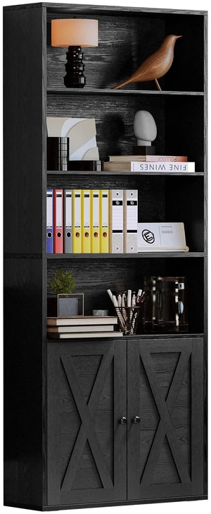 Industrial Bookshelves and Bookcases with Doors Floor Standing 6 Shelf Display Storage Shelves 70 in Tall Bookcase for Home Office, Living Room Industrial Bookshelves and Bookcases with Doors Floor Standing 6 Shelf Display Storage Shelves 70 in Tall Bookcase for Home Office, Living Room
