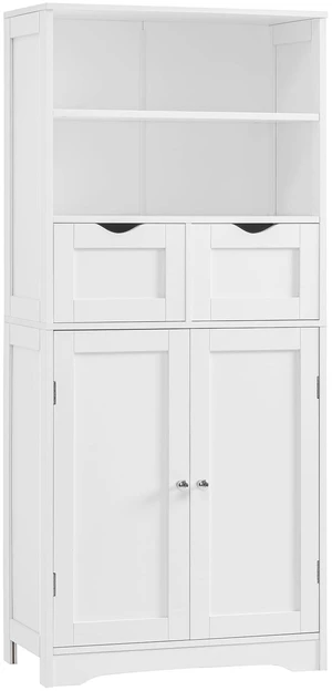 Tall Bathroom Cabinet, Storage Cabinet with Adjustable Shelves, Bathroom Storage Cabinet for Living Room, Dining Room, Entryway, White Tall Bathroom Cabinet, Storage Cabinet with Adjustable Shelves, Bathroom Storage Cabinet for Living Room, Dining Room, Entryway, White