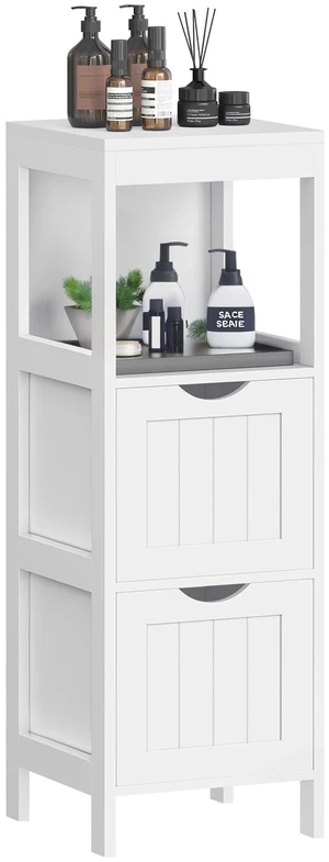 Bathroom Floor Cabinet, 2 Drawers, 35" H, Cloud White | Storage Organizer Rack Stand, Multifunctional Corner Unit,SOFIE Collection UBBC42WT Bathroom Floor Cabinet, 2 Drawers, 35" H, Cloud White | Storage Organizer Rack Stand, Multifunctional Corner Unit,SOFIE Collection UBBC42WT
