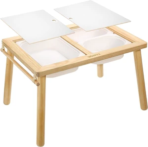 Sensory Table for Toddlers, Kids Table with 3 Storage Bins FSC Safe | Sand Water Table Graffiti Tabletop, Kids Art Table with Paper Holder, Toddler Activity Table for Play Study Storage 3Y Gifts Sensory Table for Toddlers, Kids Table with 3 Storage Bins FSC Safe | Sand Water Table Graffiti Tabletop, Kids Art Table with Paper Holder, Toddler Activity Table for Play Study Storage 3Y Gifts