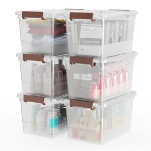 6 Pack 17qt Clear Plastic Storage Bin with Lid and Latching Buckles, Stackable Tote Organizing Box with Handle 6 Pack 17qt Clear Plastic Storage Bin with Lid and Latching Buckles, Stackable Tote Organizing Box with Handle