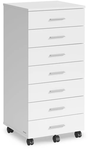 File Cabinet with Wheels, 7 Drawers, Tool-Free Sliding Rails | Mobile Pedestal, Printer Stand, for Study, Home Office, Cloud White, CUSTOS Collection UOFC085WB01S File Cabinet with Wheels, 7 Drawers, Tool-Free Sliding Rails | Mobile Pedestal, Printer Stand, for Study, Home Office, Cloud White, CUSTOS Collection UOFC085WB01S