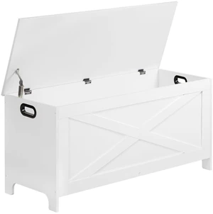 39.4" Storage Chest with Lid, Storage Bench with Safety Hinges | Large Toy Box for Bedroom, Living Room, Farmhouse Style, Sturdy Toy Chest, 39.4 x 15.7 x 18.9 Inches, White 39.4" Storage Chest with Lid, Storage Bench with Safety Hinges | Large Toy Box for Bedroom, Living Room, Farmhouse Style, Sturdy Toy Chest, 39.4 x 15.7 x 18.9 Inches, White