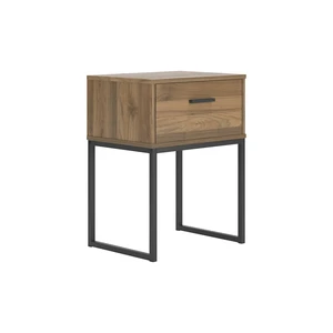 Deanlow 1-Drawer Nightstand, Brown | Durable engineered wood & laminate, Sturdy metal sled base, Space-saving 1-drawer storage for midcentury modern bedrooms Deanlow 1-Drawer Nightstand, Brown | Durable engineered wood & laminate, Sturdy metal sled base, Space-saving 1-drawer storage for midcentury modern bedrooms