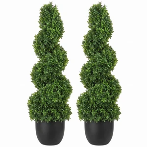 Artificial Boxwood Spiral Topiary Trees, 3ft Tall (2 PCS) Faux Plant | All-Year Green Fake Plant with Replaceable Leaves for Decorative/Indoor/Porch/Garden Artificial Boxwood Spiral Topiary Trees, 3ft Tall (2 PCS) Faux Plant | All-Year Green Fake Plant with Replaceable Leaves for Decorative/Indoor/Porch/Garden