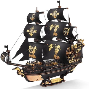 Seahorse Barque 3D Wooden Puzzle for Adult - Sailboat Model Kit, 603-Piece DIY Assembly, 1:100 Scale Sailboat MCB02 Seahorse Barque 3D Wooden Puzzle for Adult - Sailboat Model Kit, 603-Piece DIY Assembly, 1:100 Scale Sailboat MCB02