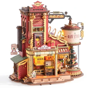 3D Puzzle for Adults Christmas Dream Gift Factory DIY Miniature House | Music Box & Lights, Wooden Model Kit, Mini Home Dollhouse Building, Gifts for Crafters Adults 3D Puzzle for Adults Christmas Dream Gift Factory DIY Miniature House | Music Box & Lights, Wooden Model Kit, Mini Home Dollhouse Building, Gifts for Crafters Adults