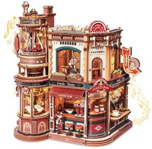 Moving Dream Coffee Factory DIY Miniature House Kit | 3D Wooden Puzzles for Adults Music Box&LED, No Glue Kinetic Model Building Kit, Unique Home Decor Gifts for Adults Moving Dream Coffee Factory DIY Miniature House Kit | 3D Wooden Puzzles for Adults Music Box&LED, No Glue Kinetic Model Building Kit, Unique Home Decor Gifts for Adults