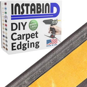 DIY Carpet Binding Tape - Regular Style Edge Trim - Grey, 54 LFT | Do-It-Yourself Glue On Rug Edging for Indoor, Durable & Easy Carpet Binding Tape To Finish Edge, USA Made Flooring Products DIY Carpet Binding Tape - Regular Style Edge Trim - Grey, 54 LFT | Do-It-Yourself Glue On Rug Edging for Indoor, Durable & Easy Carpet Binding Tape To Finish Edge, USA Made Flooring Products