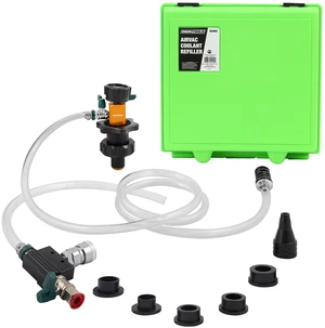 Coolant Vacuum Refill Kit, Coolant Pressure Tester Kit, 5 Adapter | 70-110 psi Recommended Working Pressure, Performs Vacuum Leak Tests on the Cooling System, Helps Prevent Come-Backs Coolant Vacuum Refill Kit, Coolant Pressure Tester Kit, 5 Adapter | 70-110 psi Recommended Working Pressure, Performs Vacuum Leak Tests on the Cooling System, Helps Prevent Come-Backs