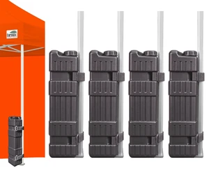 USA Up to 120 lbs 4-Pack Universal Commercial Canopy Weights, Leg Weight Bottles for Pop Up Canopy Tents & Gazebos, Easy Wrap-Around Hook & Loop Installation, Fillable with Water, Sand & Gravel USA Up to 120 lbs 4-Pack Universal Commercial Canopy Weights, Leg Weight Bottles for Pop Up Canopy Tents & Gazebos, Easy Wrap-Around Hook & Loop Installation, Fillable with Water, Sand & Gravel