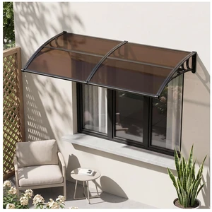 Awnings for Door Entrance 38" x 78" Window Awning Canopy Exterior | For Window Patio Balcony Porch, Polycarbonate Cover with Drainage & ABS Bracket for Sun, UV, Rain, Snow Protection (Brown) Awnings for Door Entrance 38" x 78" Window Awning Canopy Exterior | For Window Patio Balcony Porch, Polycarbonate Cover with Drainage & ABS Bracket for Sun, UV, Rain, Snow Protection (Brown)