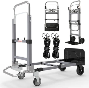 Convertible Hand Truck Dolly Cart Heavy Duty/with 4 Wheels, 500 Lbs Load, 2 Straps for Moving Furniture/Appliance/Carton/Warehouse/Office Convertible Hand Truck Dolly Cart Heavy Duty/with 4 Wheels, 500 Lbs Load, 2 Straps for Moving Furniture/Appliance/Carton/Warehouse/Office