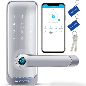 Keypad Smart Door Lock with Handle: Keyless Entry Smart Lock for Front Door - Electronic Code for Exterior Door - Retrofit Knob Deadbolt Lock(Silver) Keypad Smart Door Lock with Handle: Keyless Entry Smart Lock for Front Door - Electronic Code for Exterior Door - Retrofit Knob Deadbolt Lock(Silver)