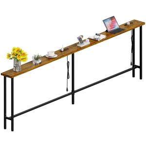 90" Sofa Table with Built-in Power Strip (4 AC Outlets & 4 USB Ports) 4.9ft Power Cord, Metal Frame, Easy Assembly, Long Couch Table Behind Sofa, Living Room and Home Office | Rustic Brown 90" Sofa Table with Built-in Power Strip (4 AC Outlets & 4 USB Ports) 4.9ft Power Cord, Metal Frame, Easy Assembly, Long Couch Table Behind Sofa, Living Room and Home Office | Rustic Brown