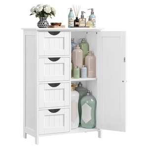 Floor Storage Cabinet, Farmhouse, 4 Drawers and 1 Door,32.3" H | Freestanding Organizer Unit, Kitchen, Bathroom, Living Room, Cloud White, SOFIE Collection ULHC41W Floor Storage Cabinet, Farmhouse, 4 Drawers and 1 Door,32.3" H | Freestanding Organizer Unit, Kitchen, Bathroom, Living Room, Cloud White, SOFIE Collection ULHC41W
