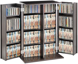 Media Storage Cabinet, DVD Cabinet with Adjustable Shelves Espresso | Home Office Entertainment Space Saving Durable Easy Assembly Protects Music Movie Collections Large Capacity Accessory Kit Media Storage Cabinet, DVD Cabinet with Adjustable Shelves Espresso | Home Office Entertainment Space Saving Durable Easy Assembly Protects Music Movie Collections Large Capacity Accessory Kit