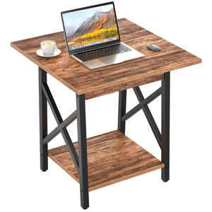 24 Inch Square End Table, X-Frame with Large 2-Tier Storage | Sturdy Frame Fits Living Room, Bedroom, Home Office, Holds Printer, Mini Fridge, Scratchproof Top, Easy Assembly, Walnut 24 Inch Square End Table, X-Frame with Large 2-Tier Storage | Sturdy Frame Fits Living Room, Bedroom, Home Office, Holds Printer, Mini Fridge, Scratchproof Top, Easy Assembly, Walnut