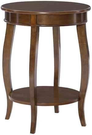 Furniture Hazelnut Round Shelf Table,, 18"L x 18"W x 24"H Furniture Hazelnut Round Shelf Table,, 18"L x 18"W x 24"H