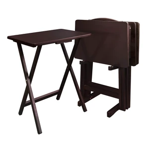 5 Piece Tray Table Set, Espresso 5 Piece Tray Table Set, Espresso