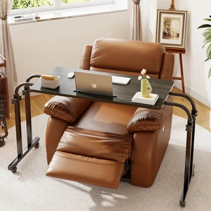 Mobile Recliner Desk Overbed Table with Wheels Laptop Stand Tray | Adjustable height & length hospital bed table. Fits beds, sofas, recliners. Holds laptops, meals, medical supplies Mobile Recliner Desk Overbed Table with Wheels Laptop Stand Tray | Adjustable height & length hospital bed table. Fits beds, sofas, recliners. Holds laptops, meals, medical supplies