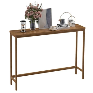 Console Table, Entryway Table, Narrow Sofa Table, 39" Bamboo Hallway Table for Entryway, Living Room, Bedroom, Foyer, Walnut Console Table, Entryway Table, Narrow Sofa Table, 39" Bamboo Hallway Table for Entryway, Living Room, Bedroom, Foyer, Walnut