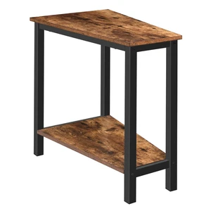 Wedge End Table, Recliner Wedge Side Table with Storage | Industrial Triangle Accent Table for Small Space, Corner, Living Room, Apartment, Rustic Brown and Black Wedge End Table, Recliner Wedge Side Table with Storage | Industrial Triangle Accent Table for Small Space, Corner, Living Room, Apartment, Rustic Brown and Black