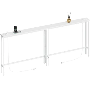 78.8'' Narrow Console Table with Outlet, Sofa Table Behind Couch | Skinny Entryway Tables with Charging Station for Living Room, Hallway, 5.9 x 78.8 x 29.5in, White 78.8'' Narrow Console Table with Outlet, Sofa Table Behind Couch | Skinny Entryway Tables with Charging Station for Living Room, Hallway, 5.9 x 78.8 x 29.5in, White