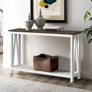 Farmhouse Console Table, Narrow Sofa Table for Entryway, 40 Inch | Rustic Entryway Table for Living Room, Hallway, White Farmhouse Console Table, Narrow Sofa Table for Entryway, 40 Inch | Rustic Entryway Table for Living Room, Hallway, White