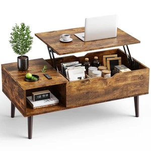 Wooden Coffee Table, Lift Top Coffee Table with Large Hidden Compartment and Ample Storage Shelf, Lift Tabletop Dining Table for Living Room, Home Small Space, Rustic Wooden Coffee Table, Lift Top Coffee Table with Large Hidden Compartment and Ample Storage Shelf, Lift Tabletop Dining Table for Living Room, Home Small Space, Rustic