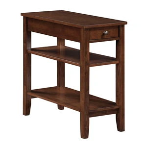 American Heritage Chairside End Table 23.25" - Classic Narrow Side Accent with Storage Drawer & Shelves for Modern Living Room or Transitional Bedroom Nightstand, Espresso American Heritage Chairside End Table 23.25" - Classic Narrow Side Accent with Storage Drawer & Shelves for Modern Living Room or Transitional Bedroom Nightstand, Espresso