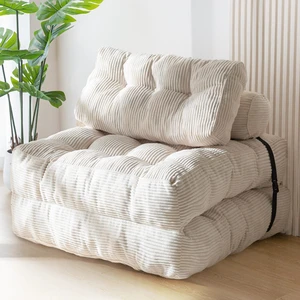 Folding Sofa Bed, Convertible Chair Bed with Pillow | Foldable Couch with Back Support, Portable Fold Out Chair Comfy Floor Sofa for Living Room Bedroom, Beige, Single Folding Sofa Bed, Convertible Chair Bed with Pillow | Foldable Couch with Back Support, Portable Fold Out Chair Comfy Floor Sofa for Living Room Bedroom, Beige, Single