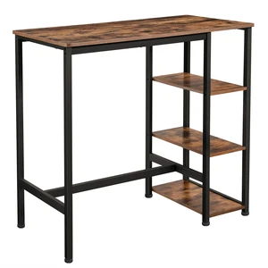Bar Table with Sturdy Metal Frame, Easy Assembly, Industrial Design, 23.6 x 42.9 x 39.4 inches, Rustic Brown Bar Table with Sturdy Metal Frame, Easy Assembly, Industrial Design, 23.6 x 42.9 x 39.4 inches, Rustic Brown