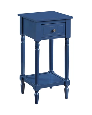 French Country Khloe 1 Drawer Accent End Table 14" - Traditional Farmhouse Side Table with Storage Drawer and Shelf for Living Room, Cobalt Blue French Country Khloe 1 Drawer Accent End Table 14" - Traditional Farmhouse Side Table with Storage Drawer and Shelf for Living Room, Cobalt Blue