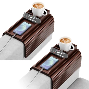 2 Pack Couch Armrest Table with Detachable Cup Holder Tray(Walnut) | 2 in 1 Anti-Slip Sofa Armchair Caddy Table for Drinks Cellphone TV Remote Snacks 2 Pack Couch Armrest Table with Detachable Cup Holder Tray(Walnut) | 2 in 1 Anti-Slip Sofa Armchair Caddy Table for Drinks Cellphone TV Remote Snacks
