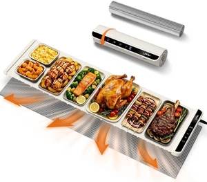 Warming Mat for Food, 46x15 Inch, Off White, Fast Heat, Child Lock | Includes heat-resistant pad. Perfect for chafing dishes, buffet & parties. Easy to clean & store. 6 settings, timer & lock. Warming Mat for Food, 46x15 Inch, Off White, Fast Heat, Child Lock | Includes heat-resistant pad. Perfect for chafing dishes, buffet & parties. Easy to clean & store. 6 settings, timer & lock.