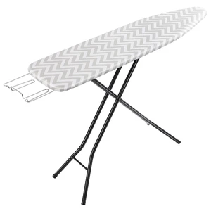 Height Adjustable Full-Size Foldable Ironing Board, 4-Leg Fold-Up, Chevron Removable Cover, 60" x 14" x 38" Height Adjustable Full-Size Foldable Ironing Board, 4-Leg Fold-Up, Chevron Removable Cover, 60" x 14" x 38"