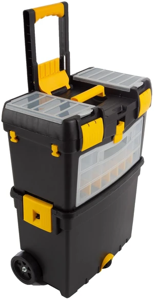 Rolling Tool Box with Wheels, Foldable Comfort Handle, and Removable Top Toolbox Organizers and Storage by Rolling Tool Box with Wheels, Foldable Comfort Handle, and Removable Top Toolbox Organizers and Storage by