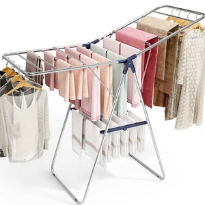 Large Stainless Steel Clothes Drying Rack | Fully Assembled, Drying Rack Clothing with Height-Adjustable, Foldable Gullwings Laundry Rack, Indoor Outdoor Use, Blue Large Stainless Steel Clothes Drying Rack | Fully Assembled, Drying Rack Clothing with Height-Adjustable, Foldable Gullwings Laundry Rack, Indoor Outdoor Use, Blue