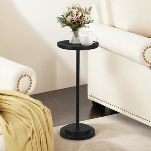 Drink Table Set of 2, Small Round Pedestal Side Table with Carved Top for Living Room, Bedroom, Small Space, Corners and Office, Black Drink Table Set of 2, Small Round Pedestal Side Table with Carved Top for Living Room, Bedroom, Small Space, Corners and Office, Black