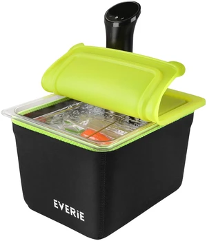 12Qt Sous Vide Container Kit with Lid, Rack & Sleeve | Lock-in rack Insulating sleeve Stable bag spacing Helps reduce heat loss Fold-open lid 12Qt Sous Vide Container Kit with Lid, Rack & Sleeve | Lock-in rack Insulating sleeve Stable bag spacing Helps reduce heat loss Fold-open lid