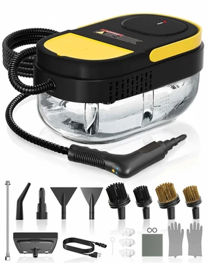 Steam Cleaner, 3 Level Adjustable Handle with 15 Accessories | 15s Heat Up, 1.69 Quarts Tank, Foldable Handle, Portable Steam Cleaner for Home, Kitchen, Bathroom, Tile, Grout, Car Cleaning Steam Cleaner, 3 Level Adjustable Handle with 15 Accessories | 15s Heat Up, 1.69 Quarts Tank, Foldable Handle, Portable Steam Cleaner for Home, Kitchen, Bathroom, Tile, Grout, Car Cleaning