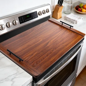 Noodle Board Stove Cover with Handles, Wood Stove Top Covers for Electric Stove and Gas Burners, Wooden Decorative Serving Tray Kitchen Sink Cover for Counter Space (Walnut) Noodle Board Stove Cover with Handles, Wood Stove Top Covers for Electric Stove and Gas Burners, Wooden Decorative Serving Tray Kitchen Sink Cover for Counter Space (Walnut)