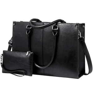 Laptop Tote Bag for Women, 17.3 Inch Professional Work Bag with Matching Clutch, Waterproof Vintage Leather Computer Tote for Office, Business Travel & Daily Use, Gift for Women Laptop Tote Bag for Women, 17.3 Inch Professional Work Bag with Matching Clutch, Waterproof Vintage Leather Computer Tote for Office, Business Travel & Daily Use, Gift for Women