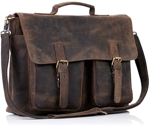 16 Inch Leather Briefcase for Men & Women, Laptop Office Satchel 16 Inch Leather Briefcase for Men & Women, Laptop Office Satchel